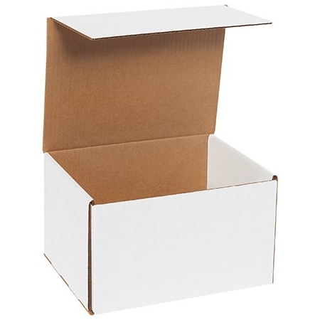 Box Packaging Corrugated Mailers, 10"L x 8"W x 6"H, White M1086
